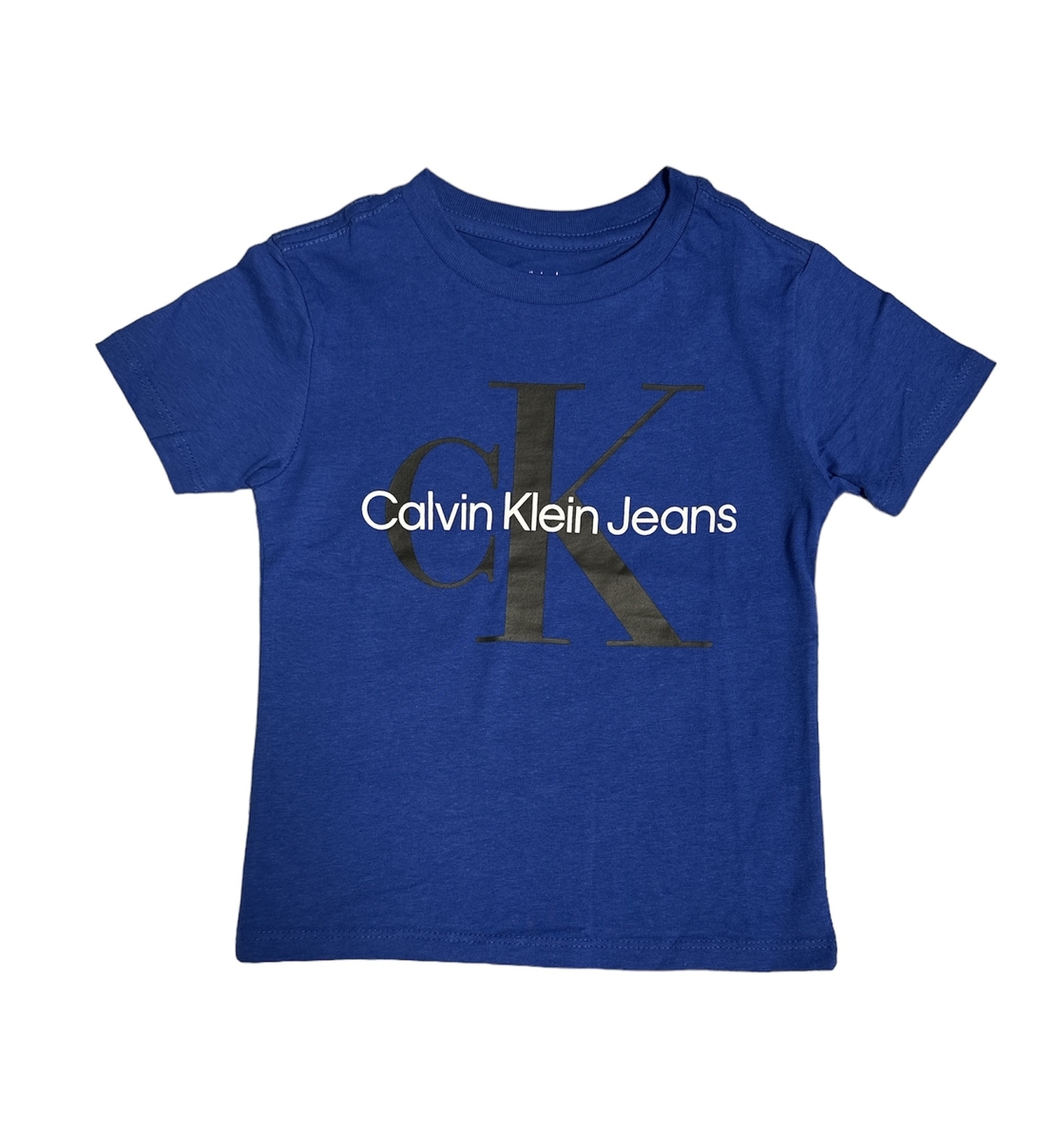 חולצת Calvin Klein כחול ים לוגו בשחור לבן
