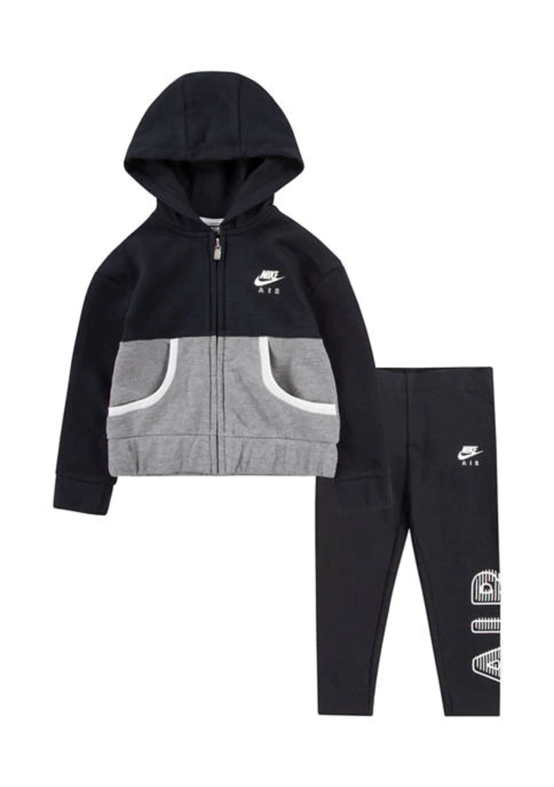 חליפת מכנס NIKE קפוצ'ון שחור אפור