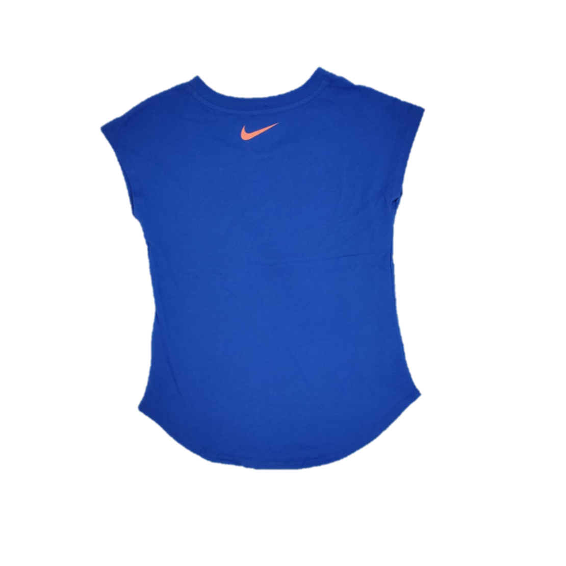 גופיה רחבה NIKE כחולה הדפס וי באלכסון בכתום כחול