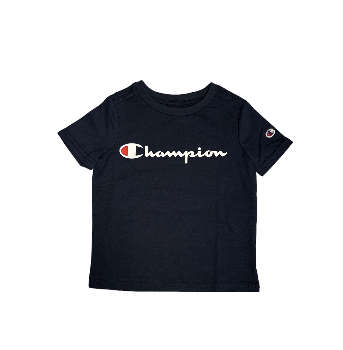 חולצת CHAMPION כחול כהה קצרה לוגו בלבן
