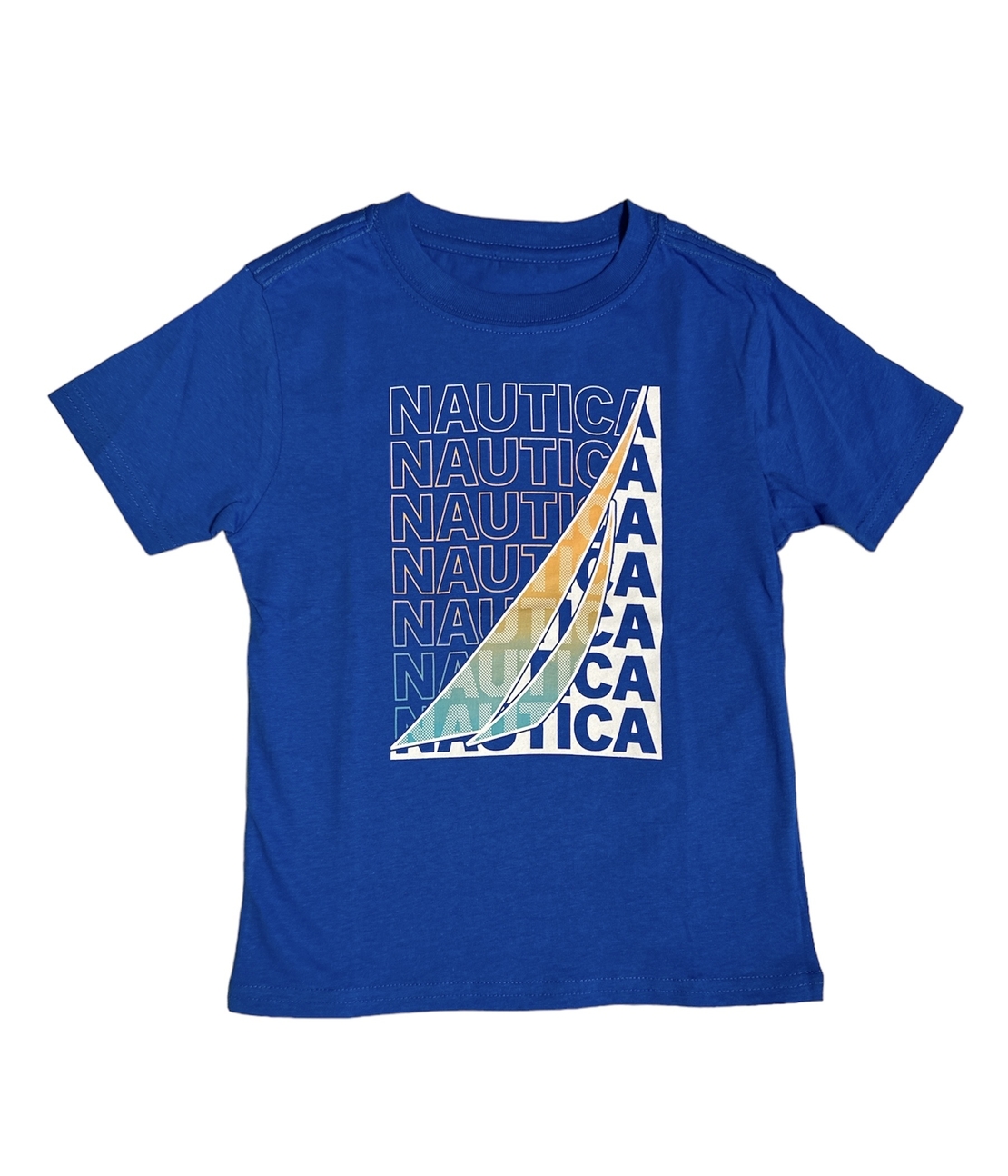חולצת Nautica כחול ים לוגו צבעוני במרכז