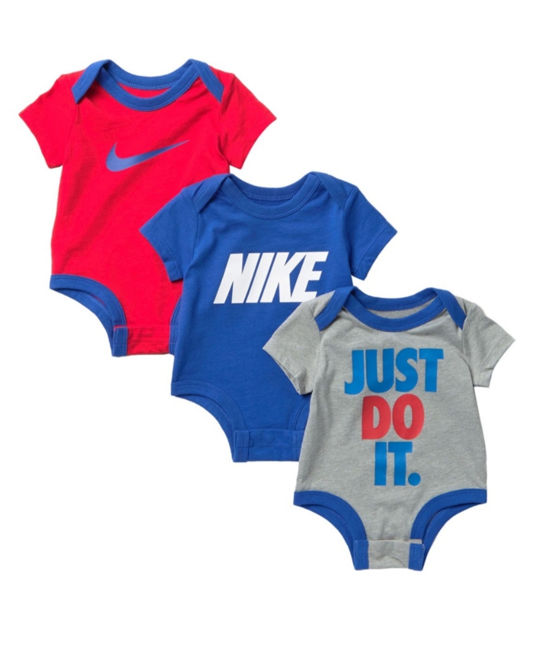 מארז שלישייה בגדי גוף NIKE JUST DO IT אדום כחול אפור