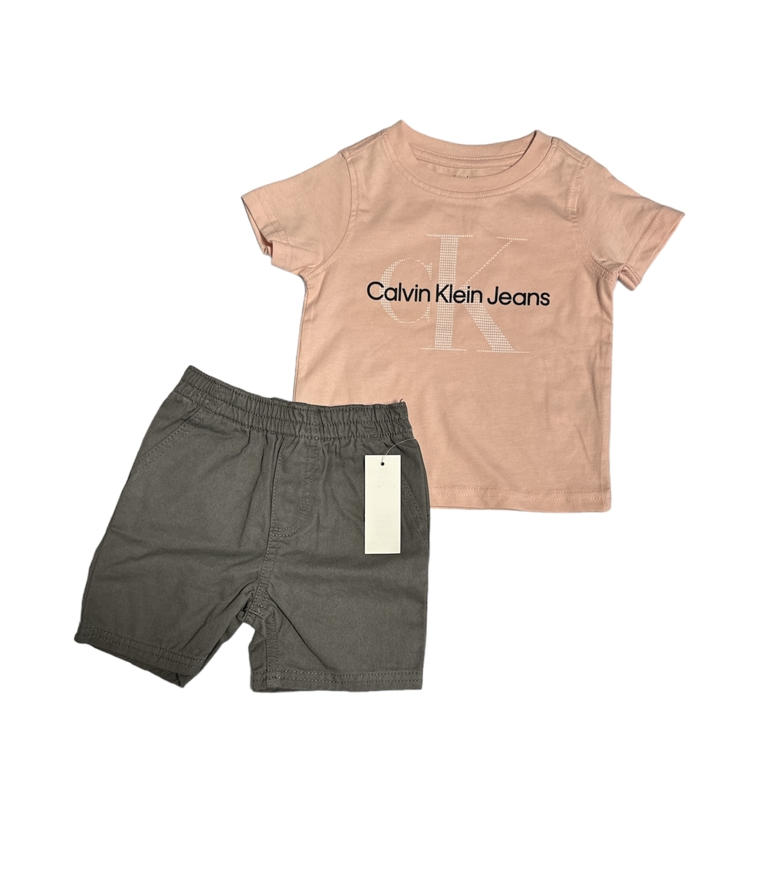 חליפת מכנס Calvin klein בייבי ורוד עתיק אפור עכבר