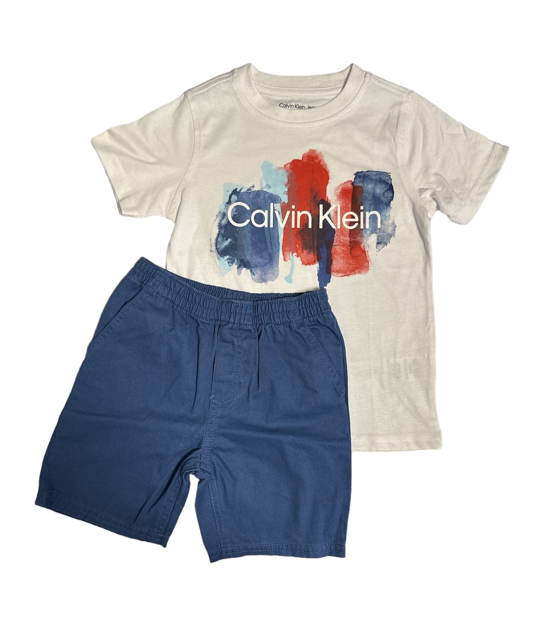 חליפת מכנס CALVIN KLEIN לבן כחול