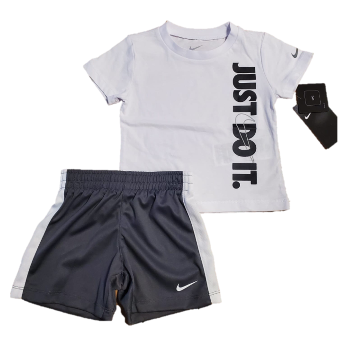 חליפת מכנס Nike  לבן אפור  just do it לאורך