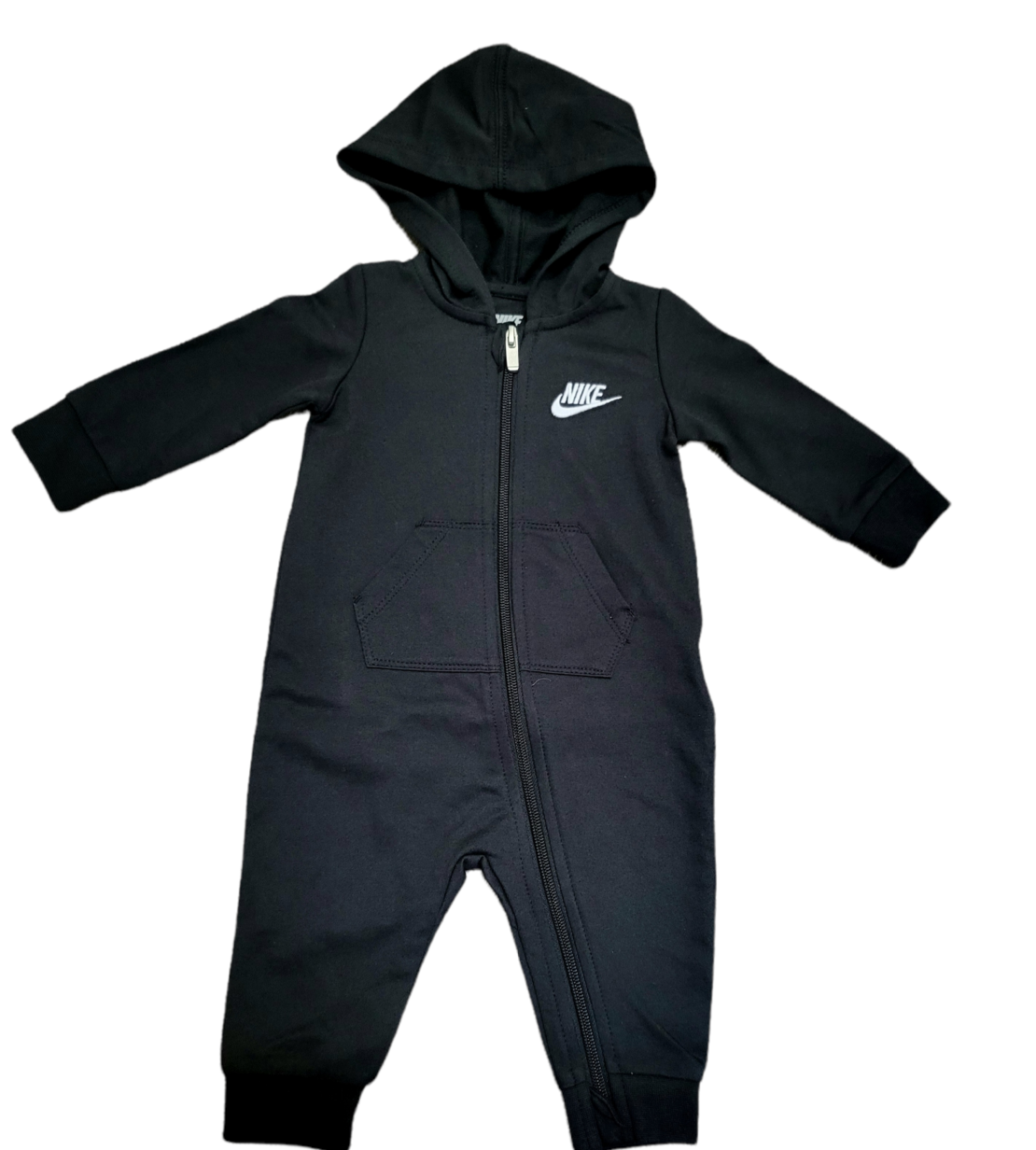 אוברול NIKE קפוצ'ון שחור סימון לוגו בלבן בחזה