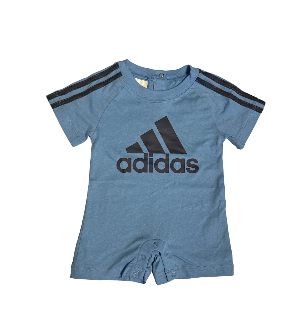 אוברול adidas בייבי תכלת שרוול קצר פסים בכתפיים