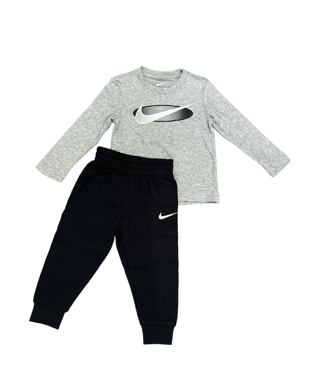 חליפת מכנס Nike אפור שחור מעבר וי לבן במרכז