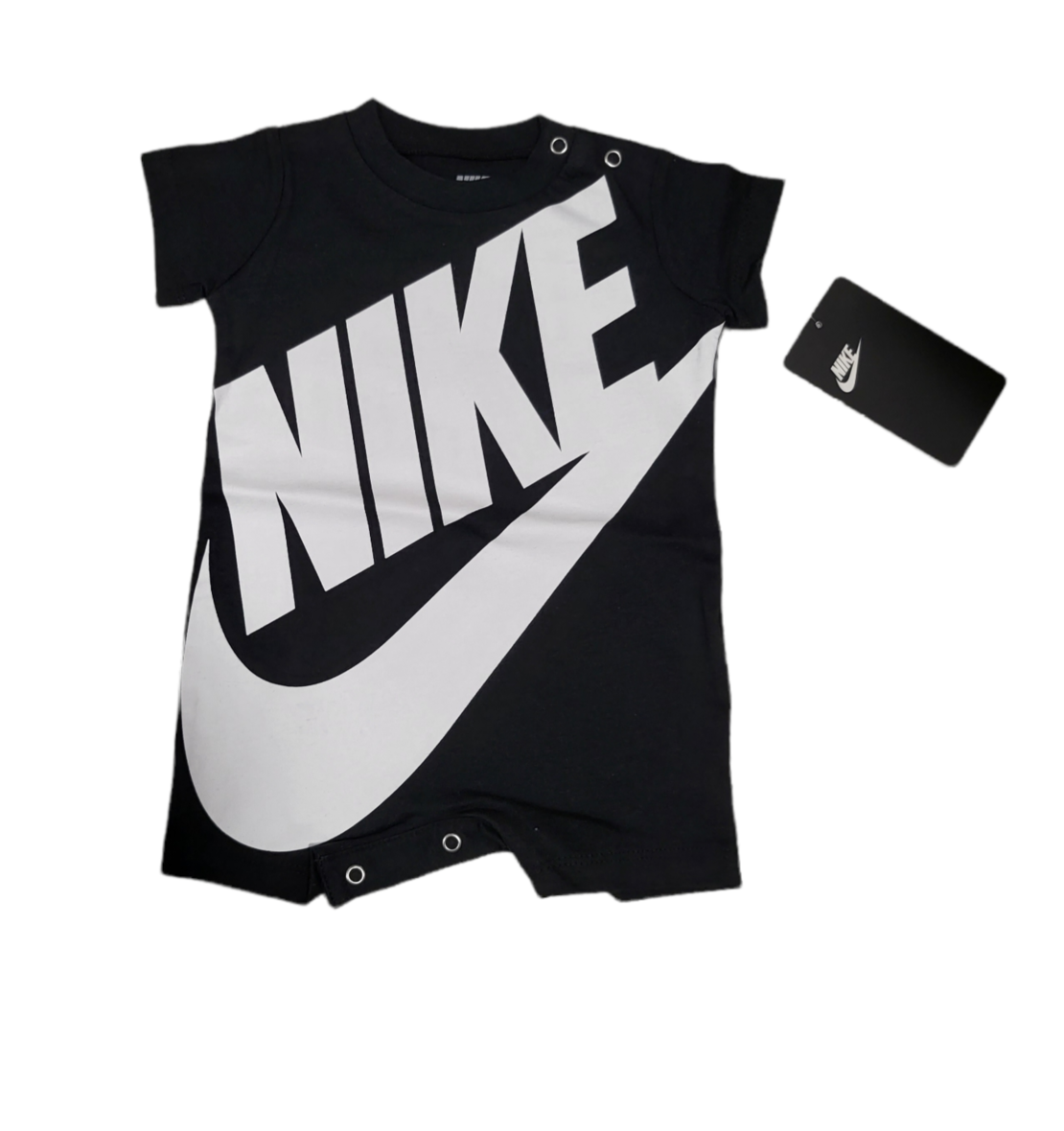 אוברול NIKE שחור קצר לוגו גדול  nb