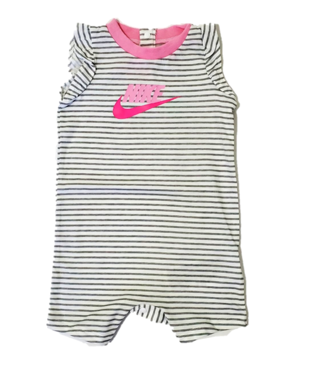 אוברול NIKE לבן פסים באפור לוגו בורוד במרכז מסולסל בשרוולים