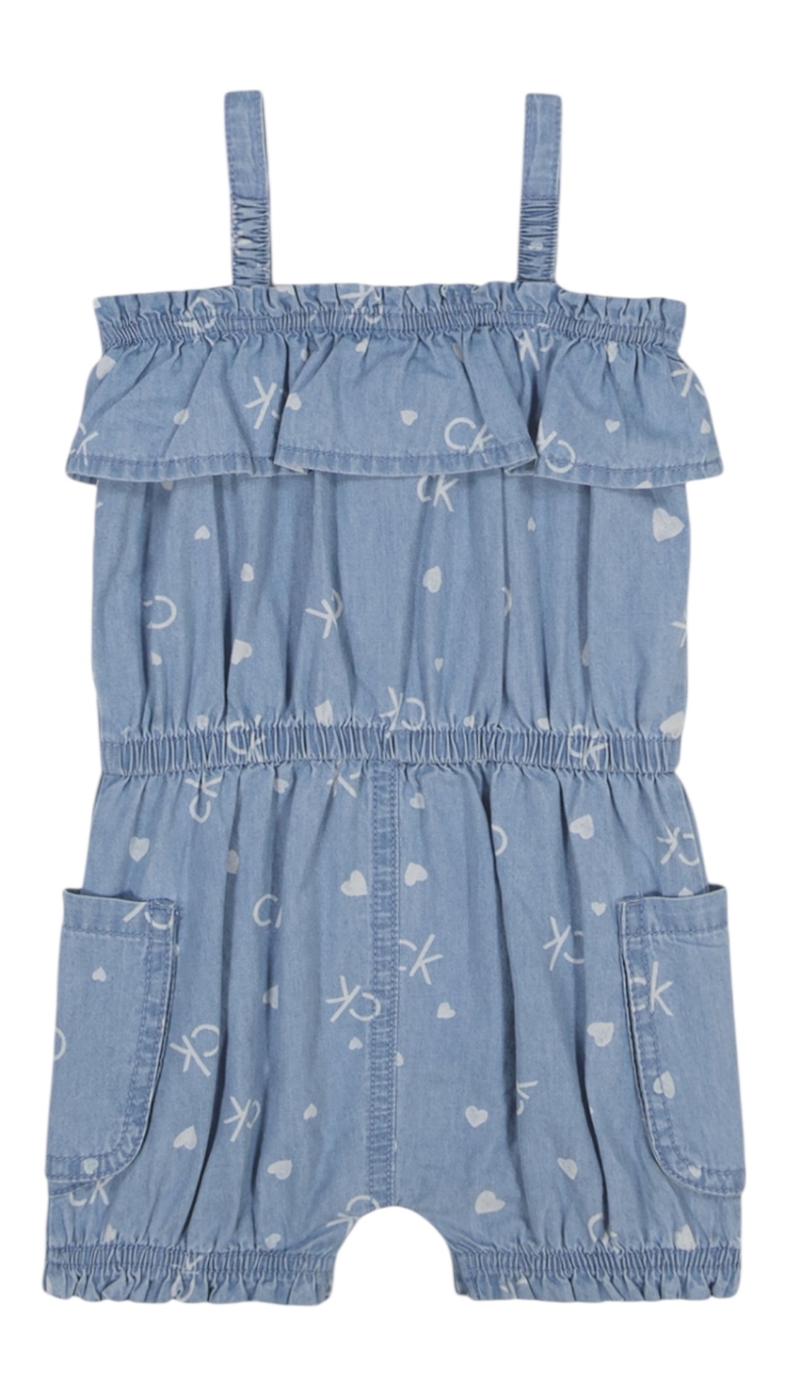 אוברול CALVIN KLEIN דמוי ג'ינס מעוצב עם רצועות גופייה