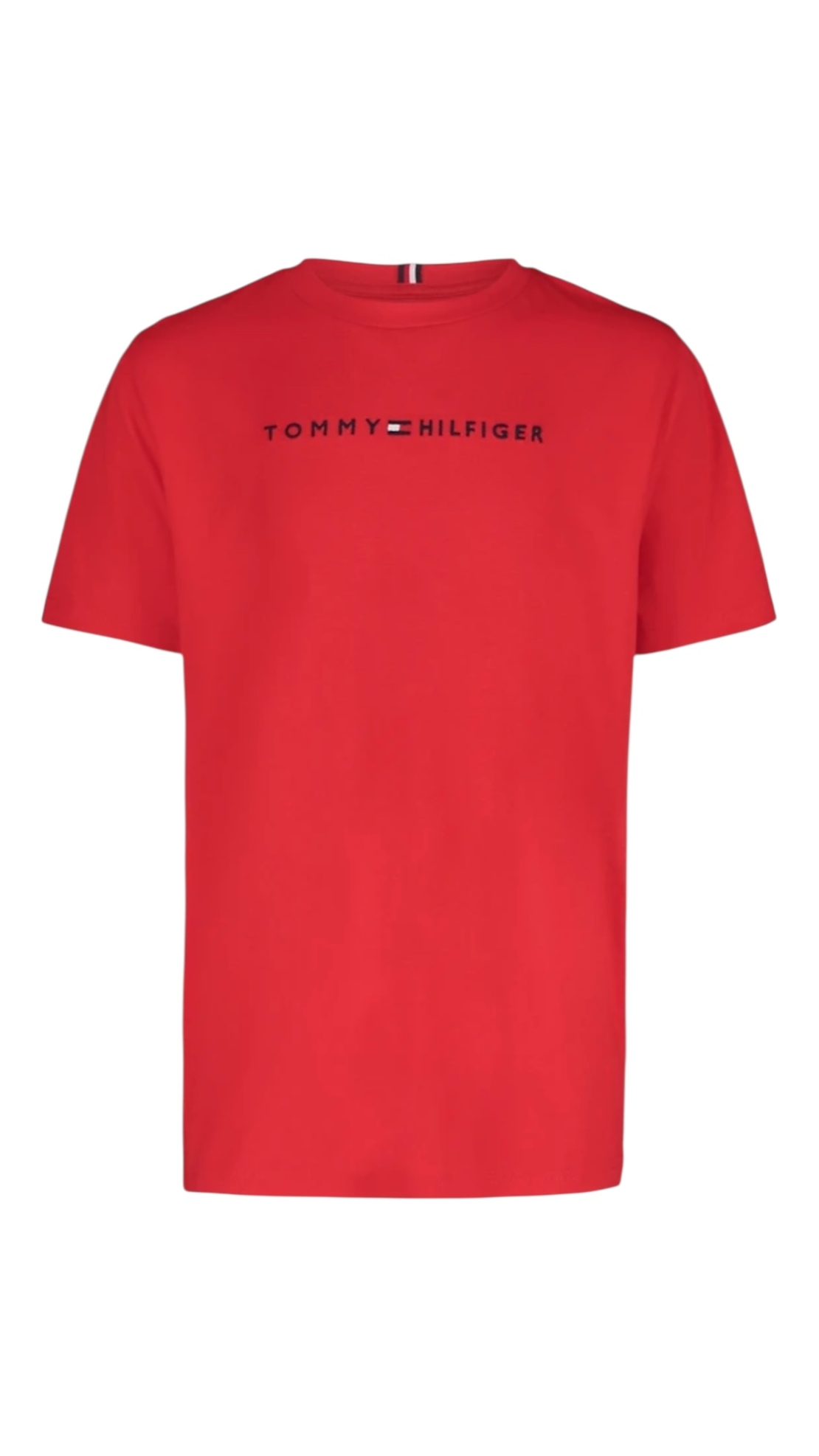 חולצת Tommy Hilfiger קלאסית אדומה כיתוב לוגו בחזה