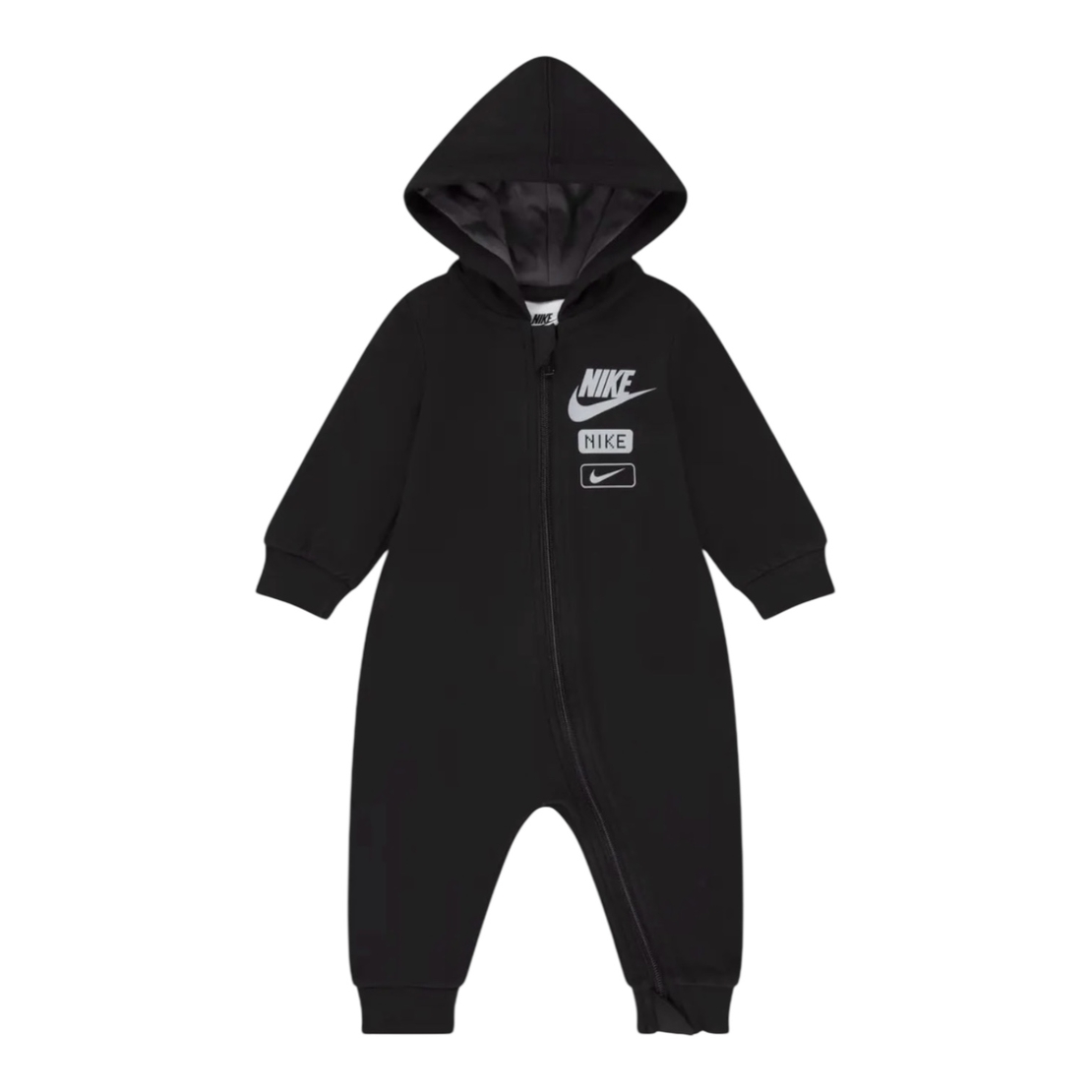 אוברול NIKE קפוצ'ון שחור כיתוב לוגו בחזה לאורכו