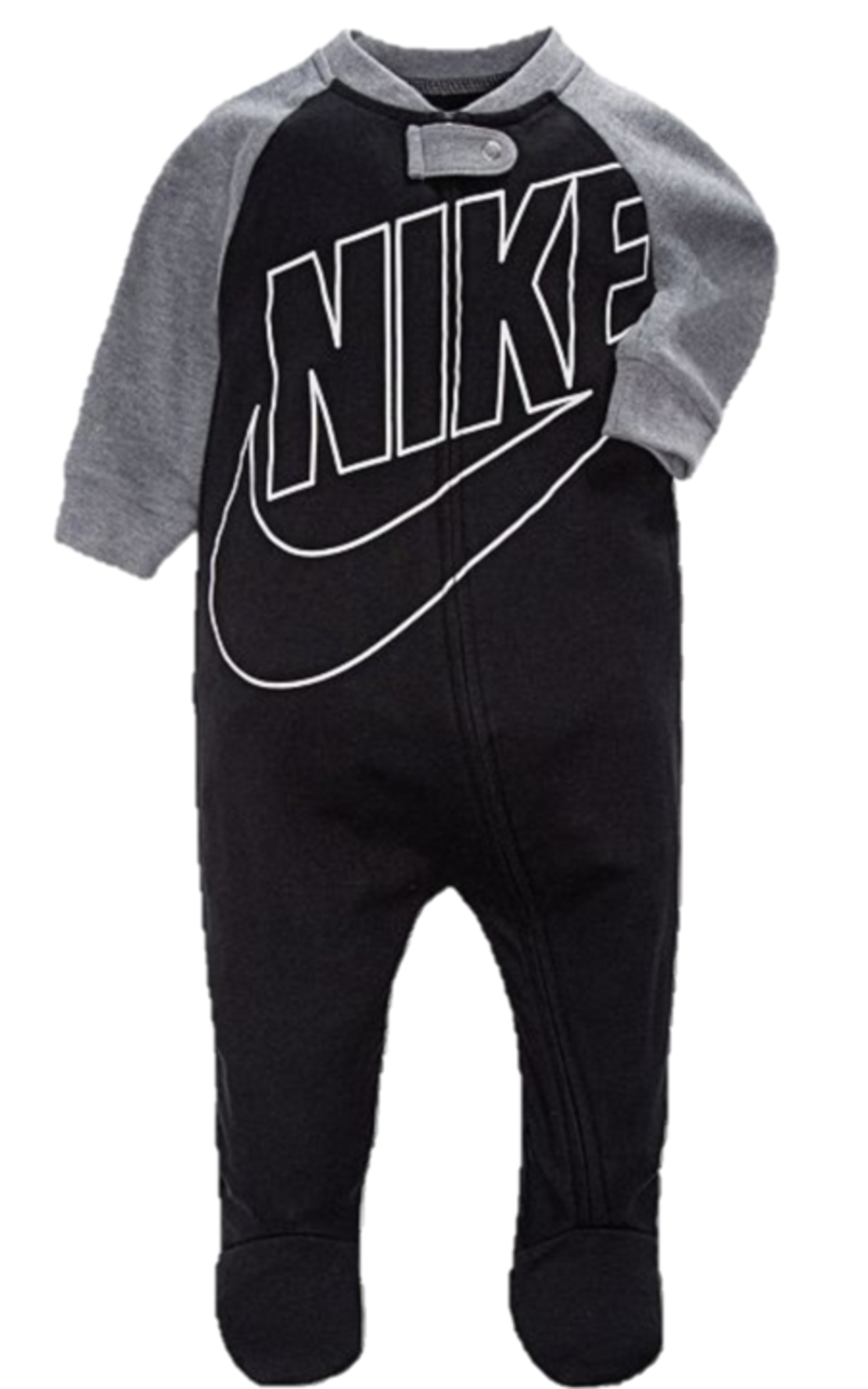 אוברול NIKE ארוך שחור אפור בידיים לוגו NIKE בלבן