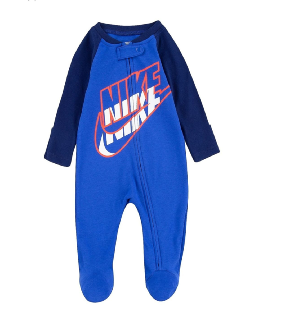 אוברול NIKE בייבי כחול ים ארוך כחול בשרוולים לוגו בכתום במרכז nb