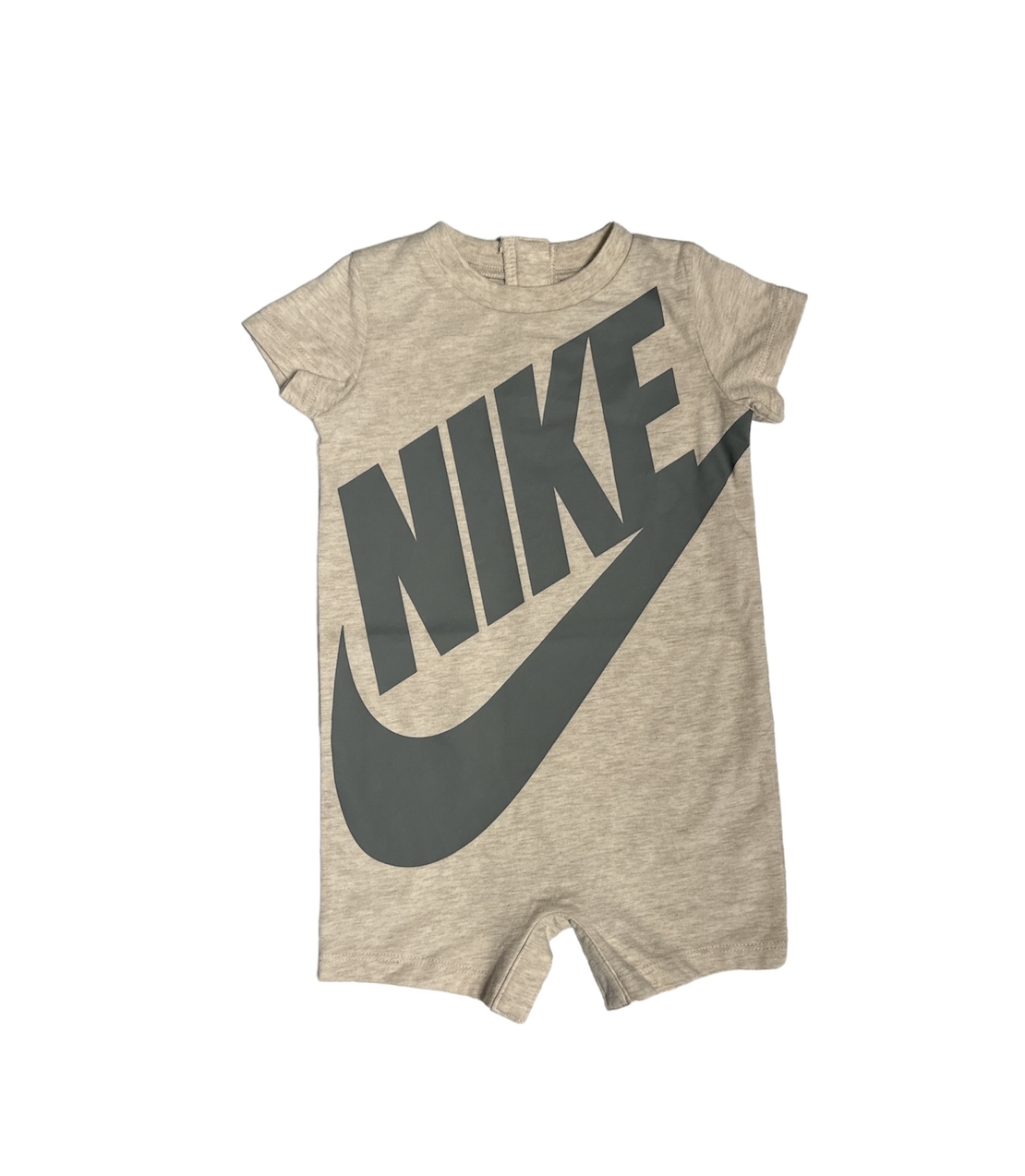 אוברול NIKE קרם שרוול קצר לוגו גדול באפור
