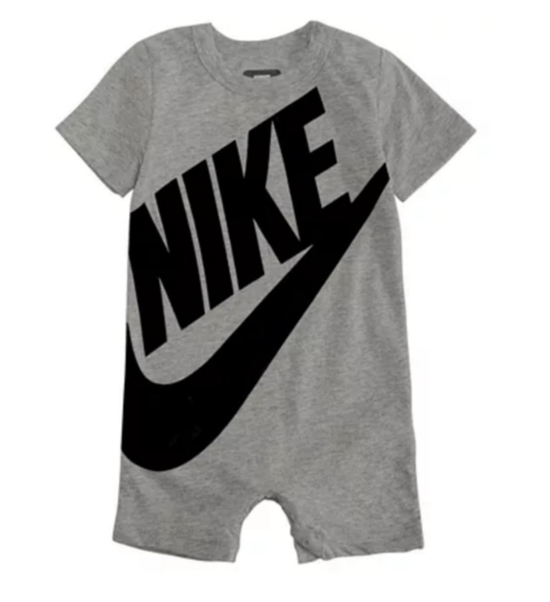 אוברול NIKE אפור שרוול קצר לוגו גדול בשחור