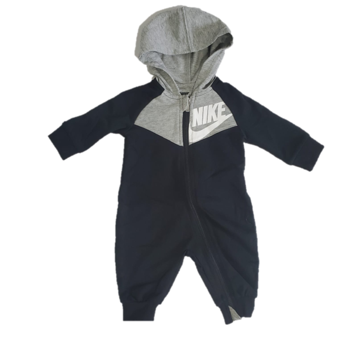 אוברול NIKE קפוצ'ון שחור אפור כיתוב לבן