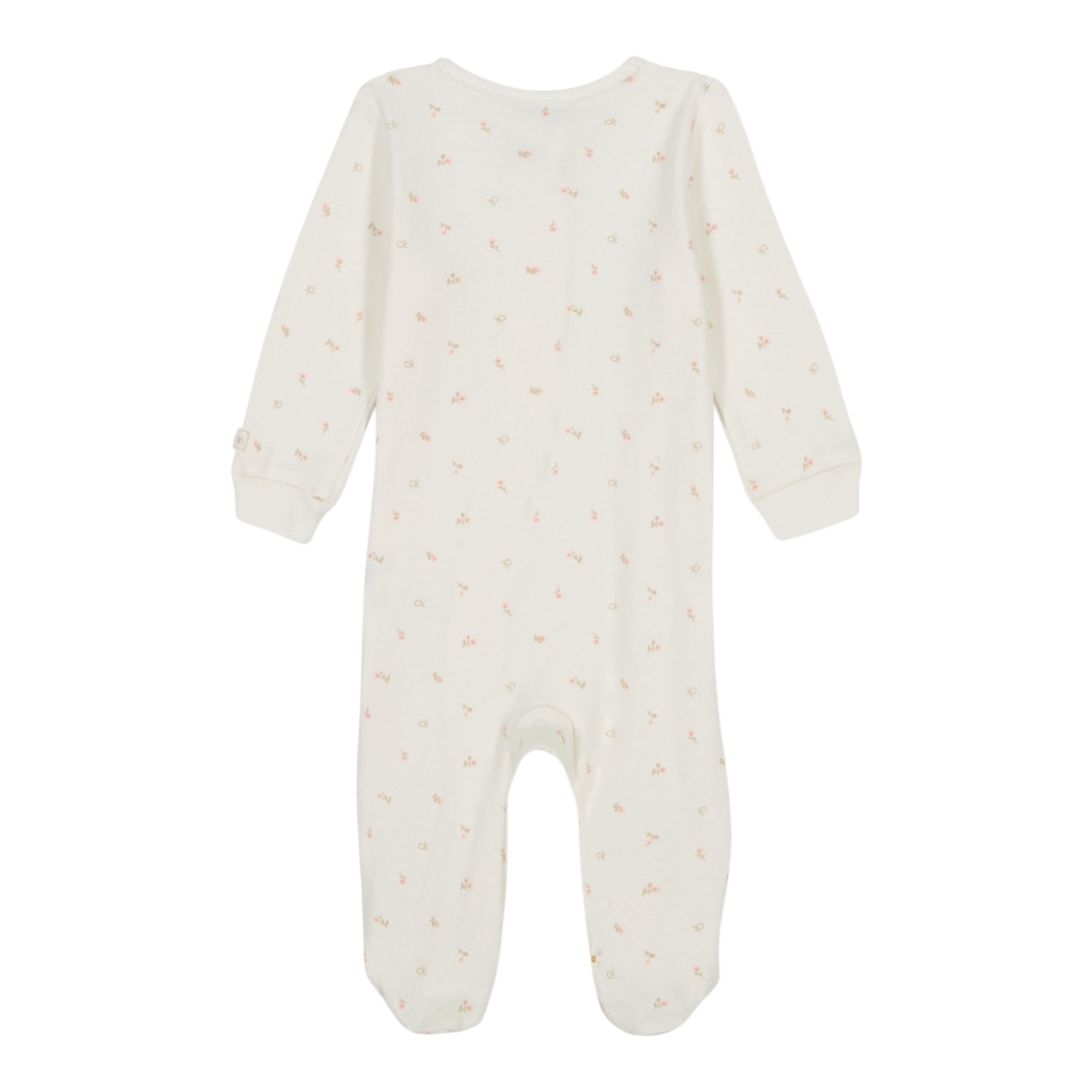 אוברול Calvin Klein שמנת הדפסי לוגו ופרחים לאורכו