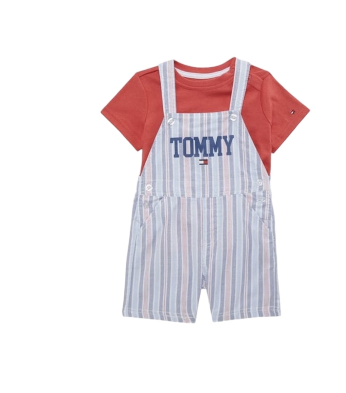 אוברול TOMMY פסים חולצה אפרסק