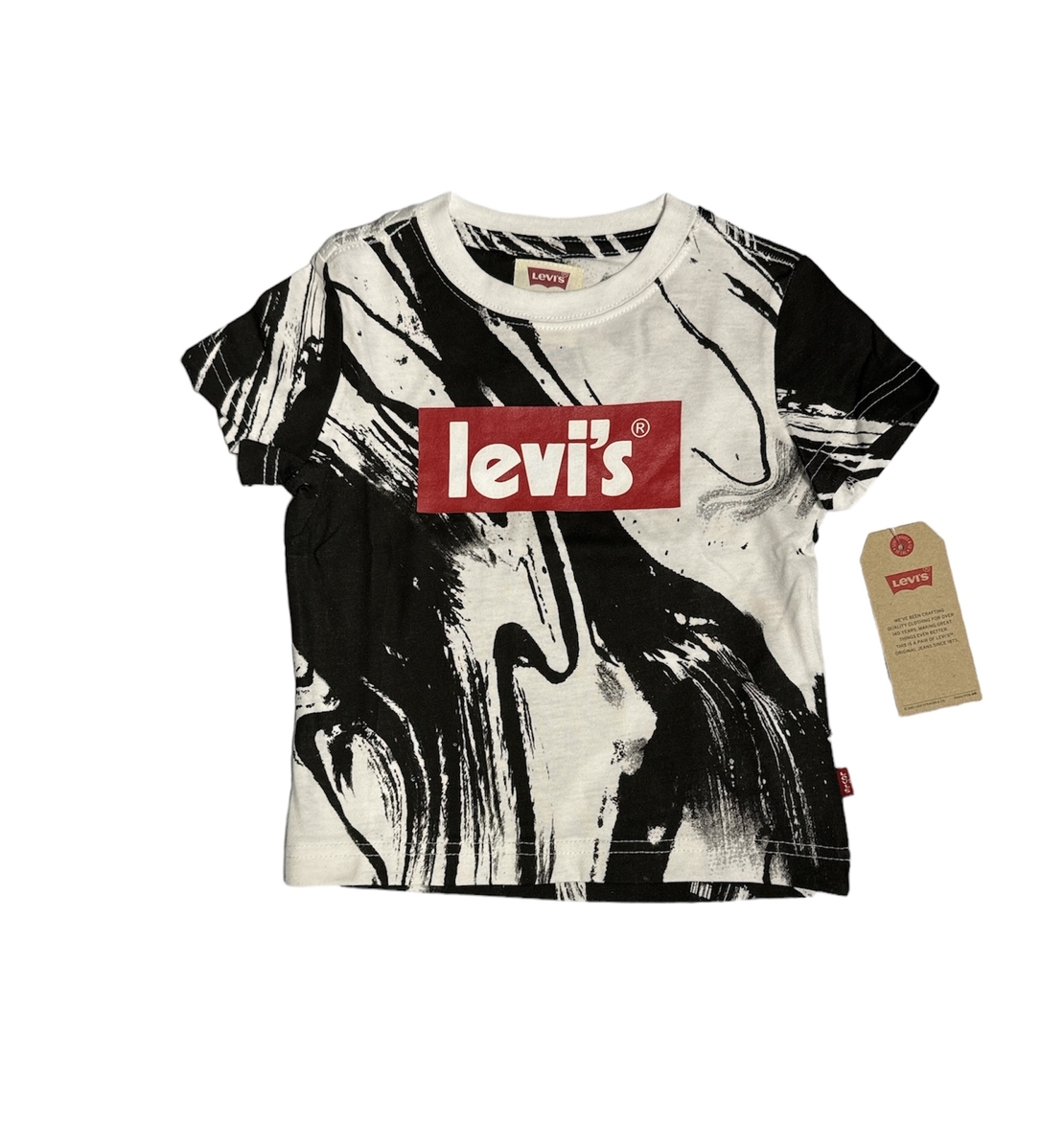 חולצת LEVI'S לבנה קצרה גרפיקה באדום במרכז