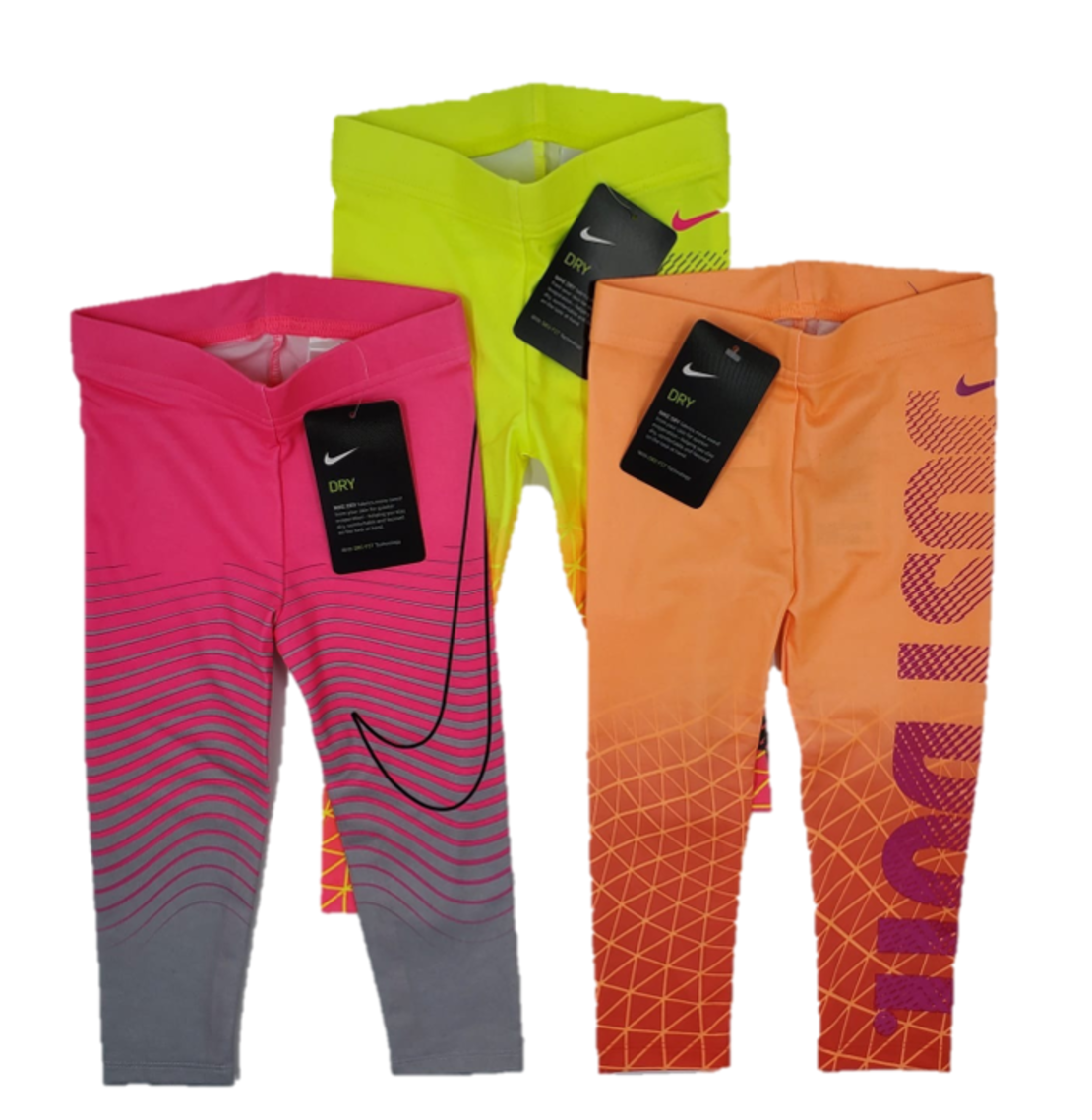 טייץ NIKE ארוך כתום זוהר כיתוב JUST DO IT לאורך בסגול