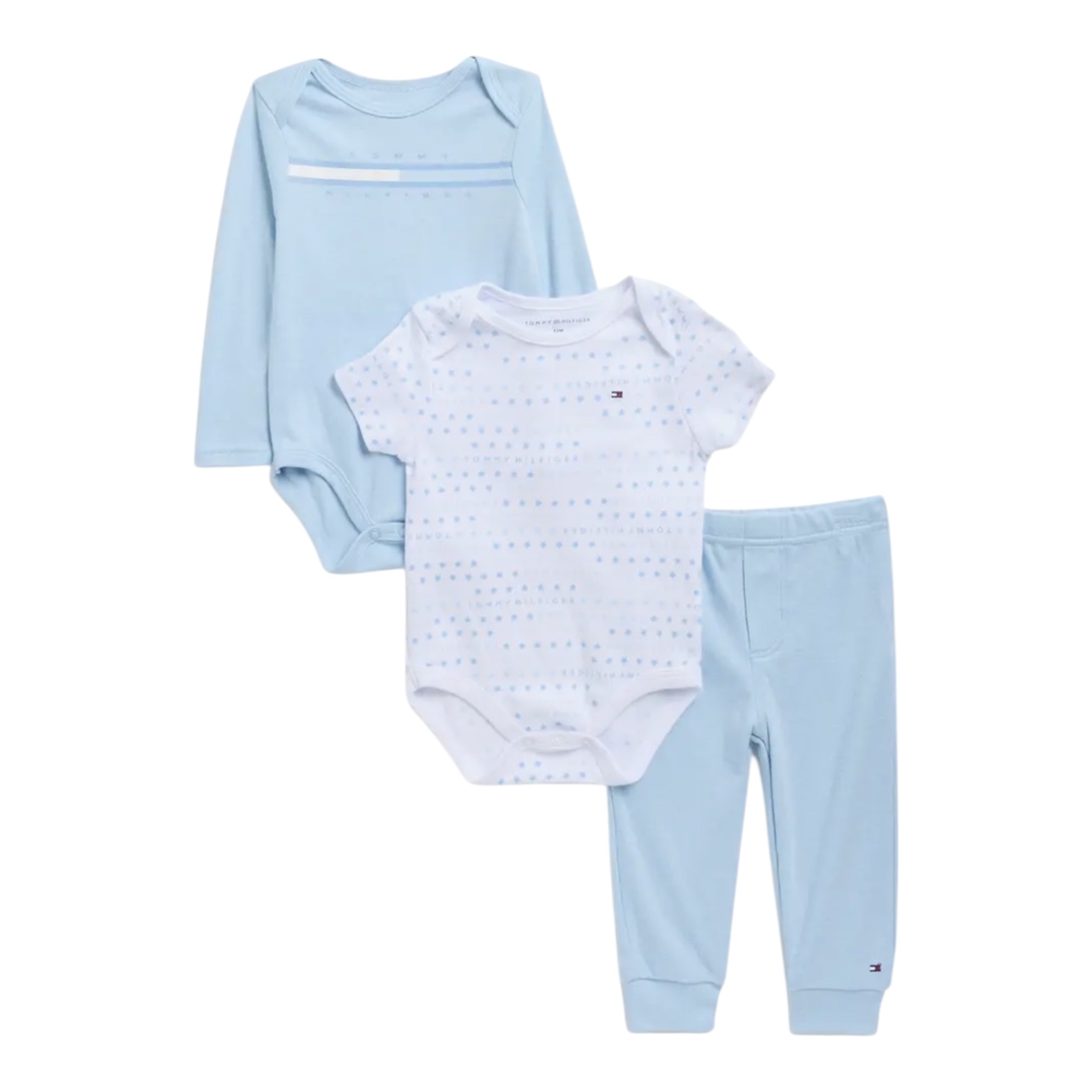 סט 3 חלקים Tommy hilfiger לבן תכלת