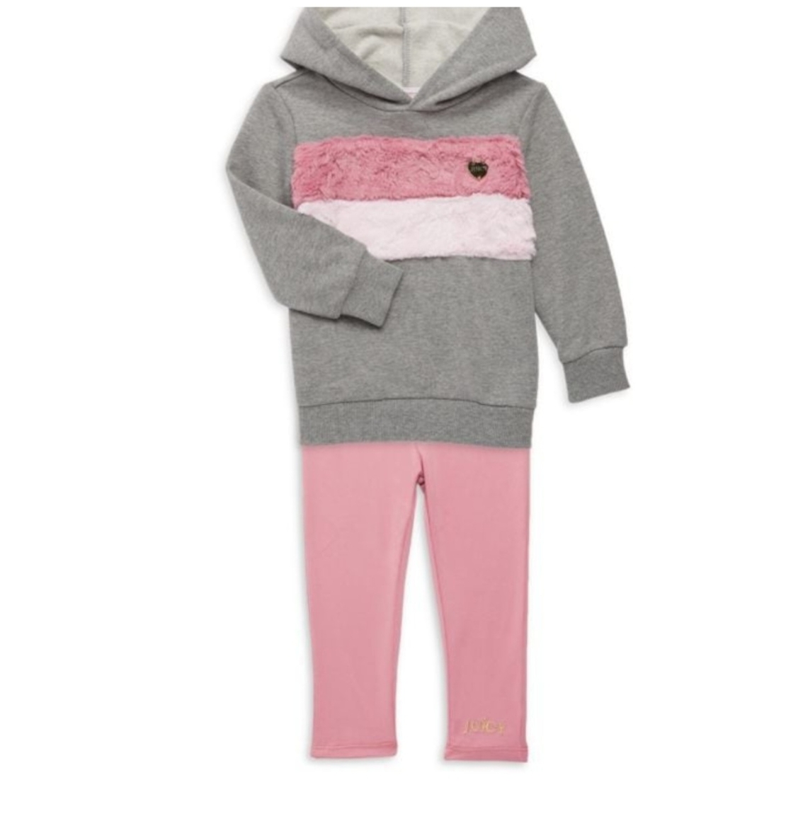 חליפת מכנס juicy couture קפוצ'ון ורוד אפור פרוותי