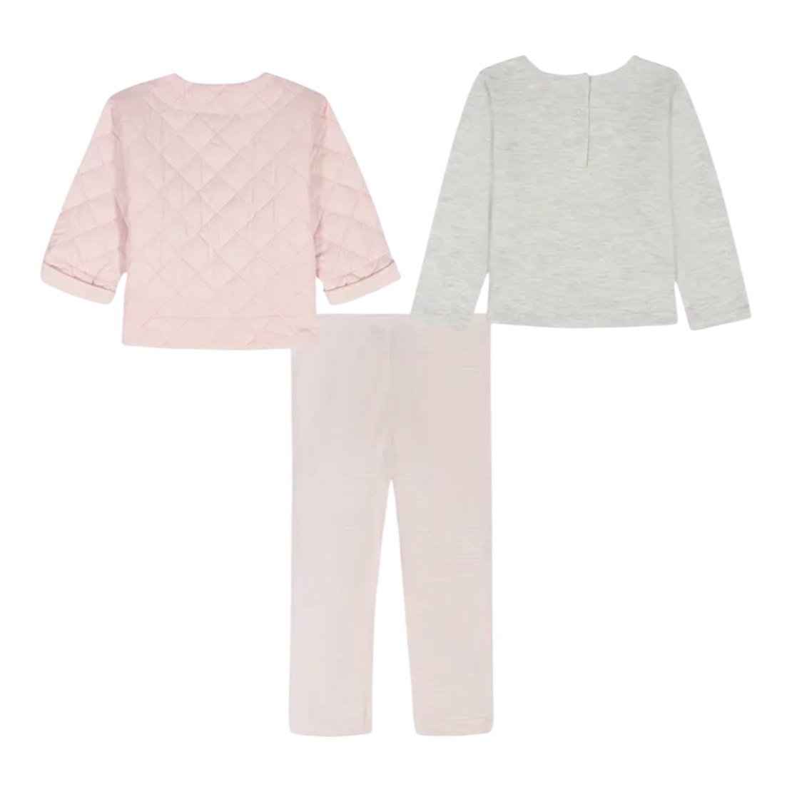 סט 3 חלקים Tommy Hilfiger שרוולים ארוכים, ז'גט מרופד וטייץ ורוד