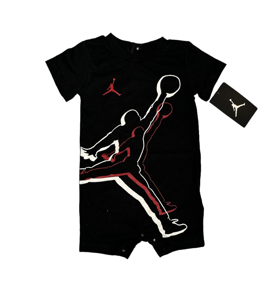 אוברול JORDAN שחור לוגו JUMPMAN לאורכו