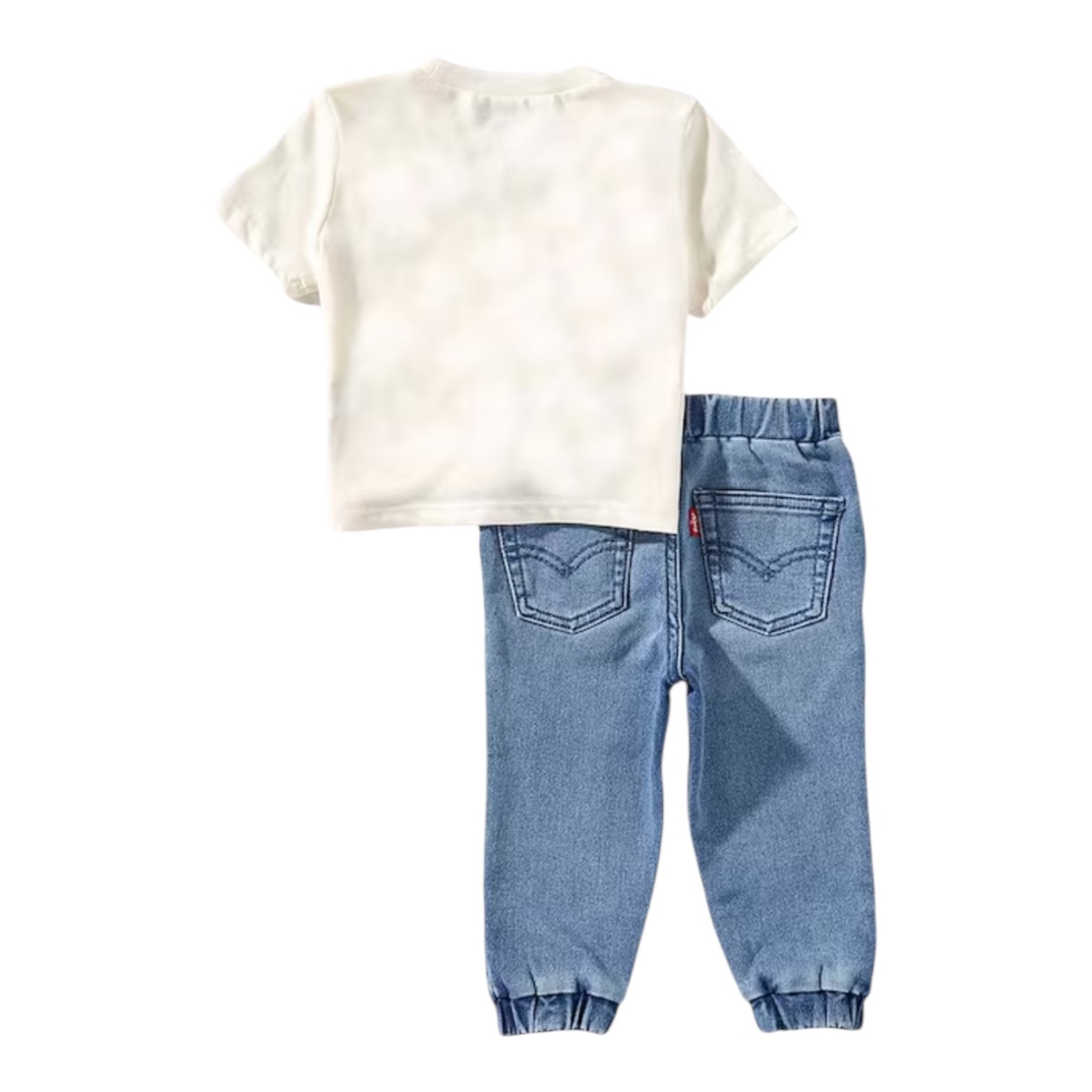 חליפת מכנס LEVI'S חולצה קצרה לבנה גינס ארוך 73