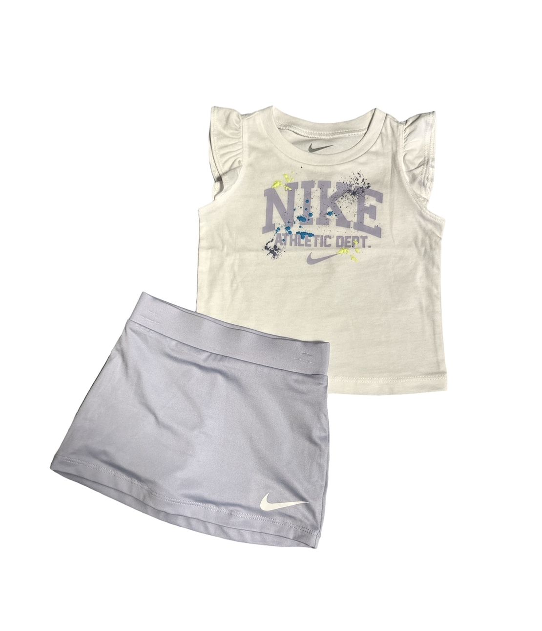 סט חליפת חצאית NIKE לבן סגול בייבי טייץ מחובר