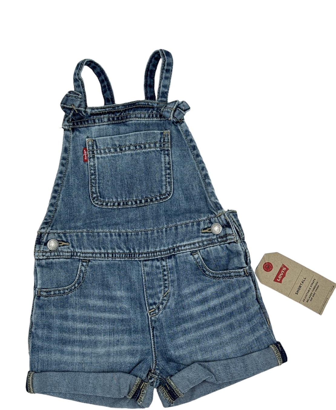 אוברול ג'ינס Levi's כחול מכפלת מגולגלת
