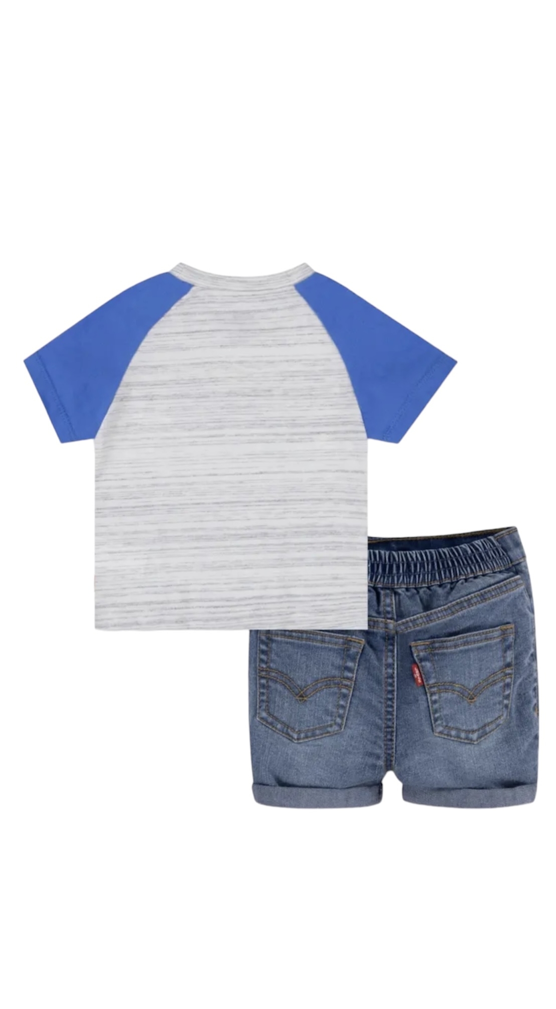 חליפת מכנס Levi’s ג׳ינס חולצה אפורה קצר