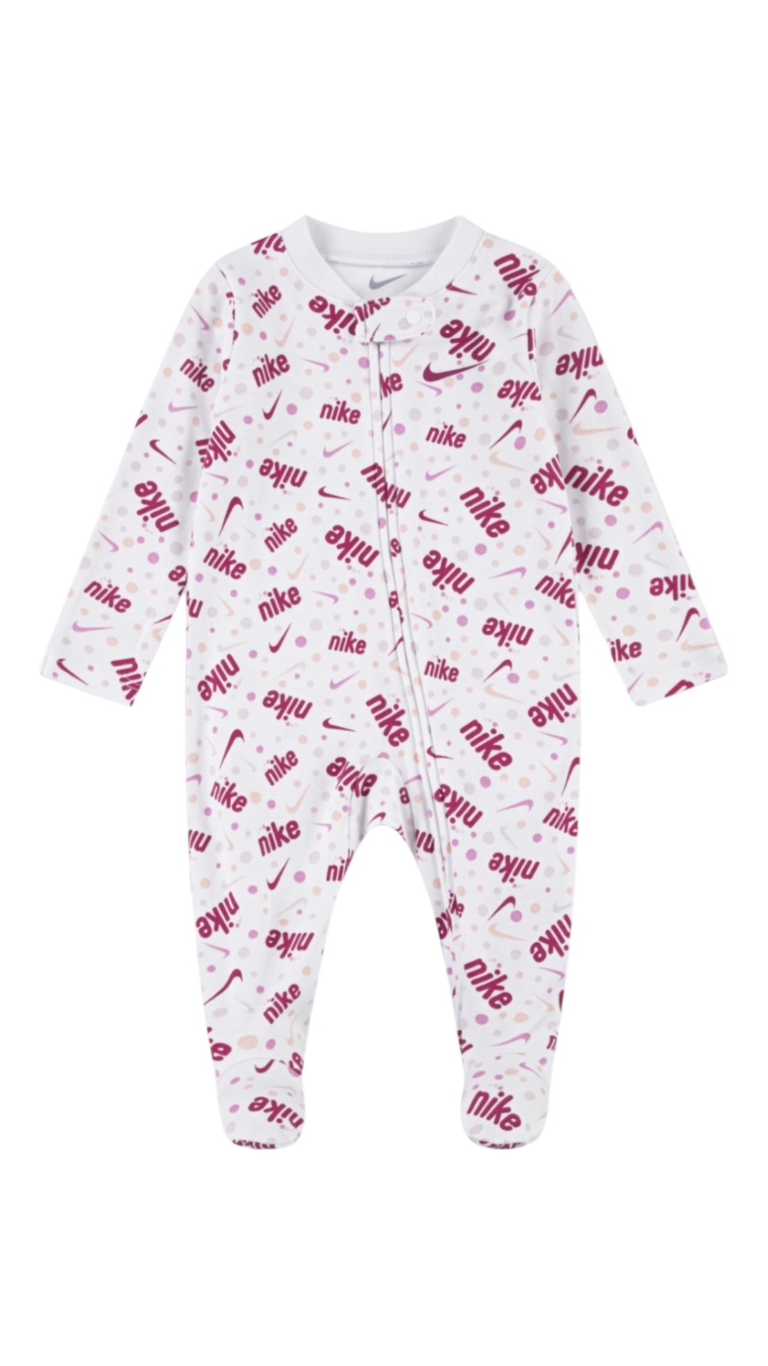 אוברול NIKE לבן כיתובי לוגו בורוד לאורכו NB