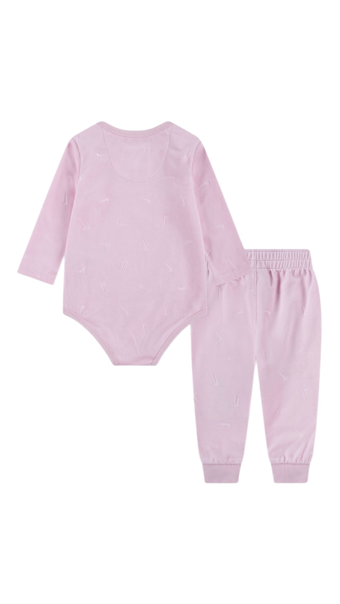 חליפת מכנס NIKE קטיפה ורוד בייבי בגד גוף ומכנסיים