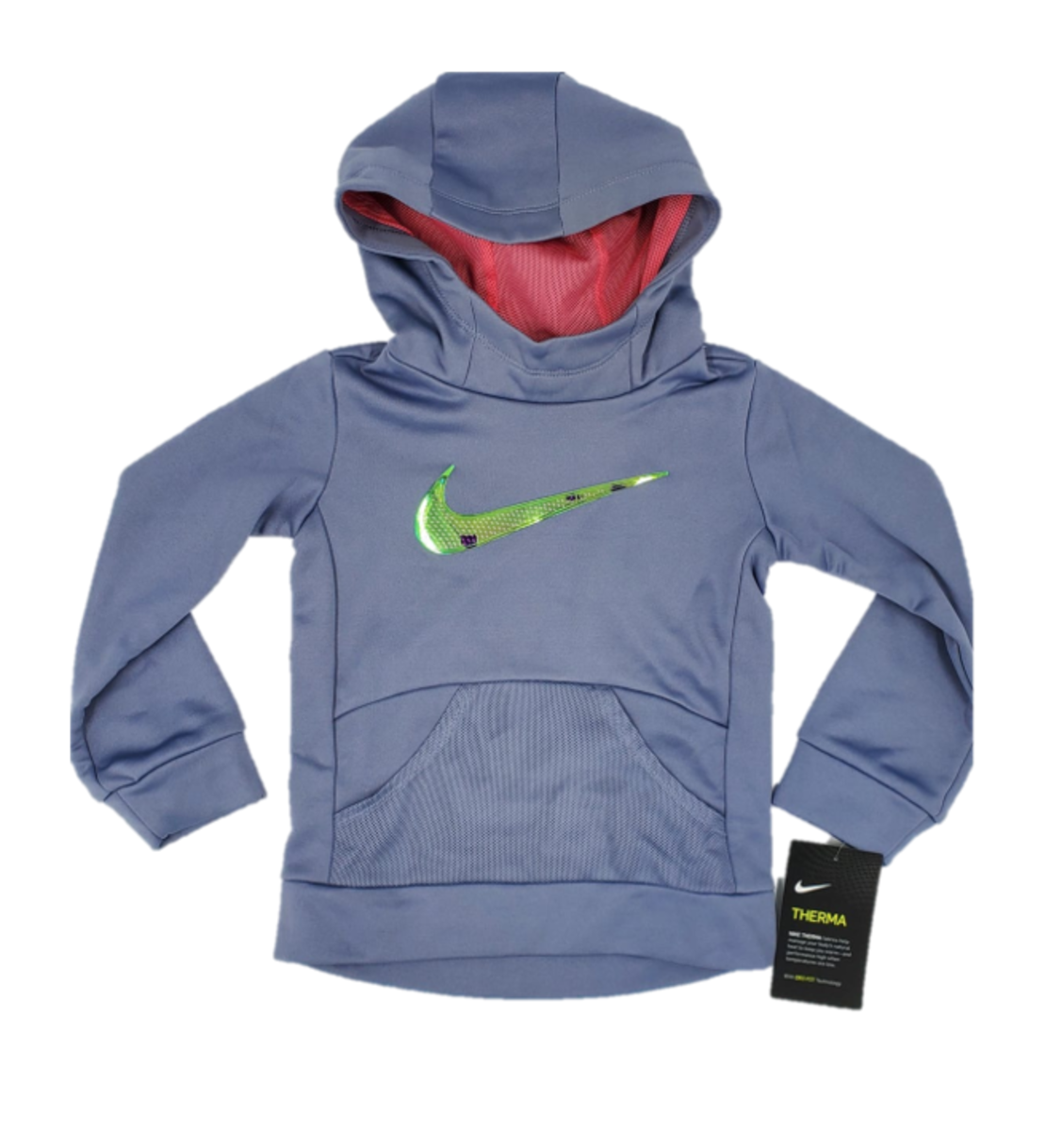 חולצת קפוצ'ון NIKE אפור סגול סימון וי מבריק במרכז