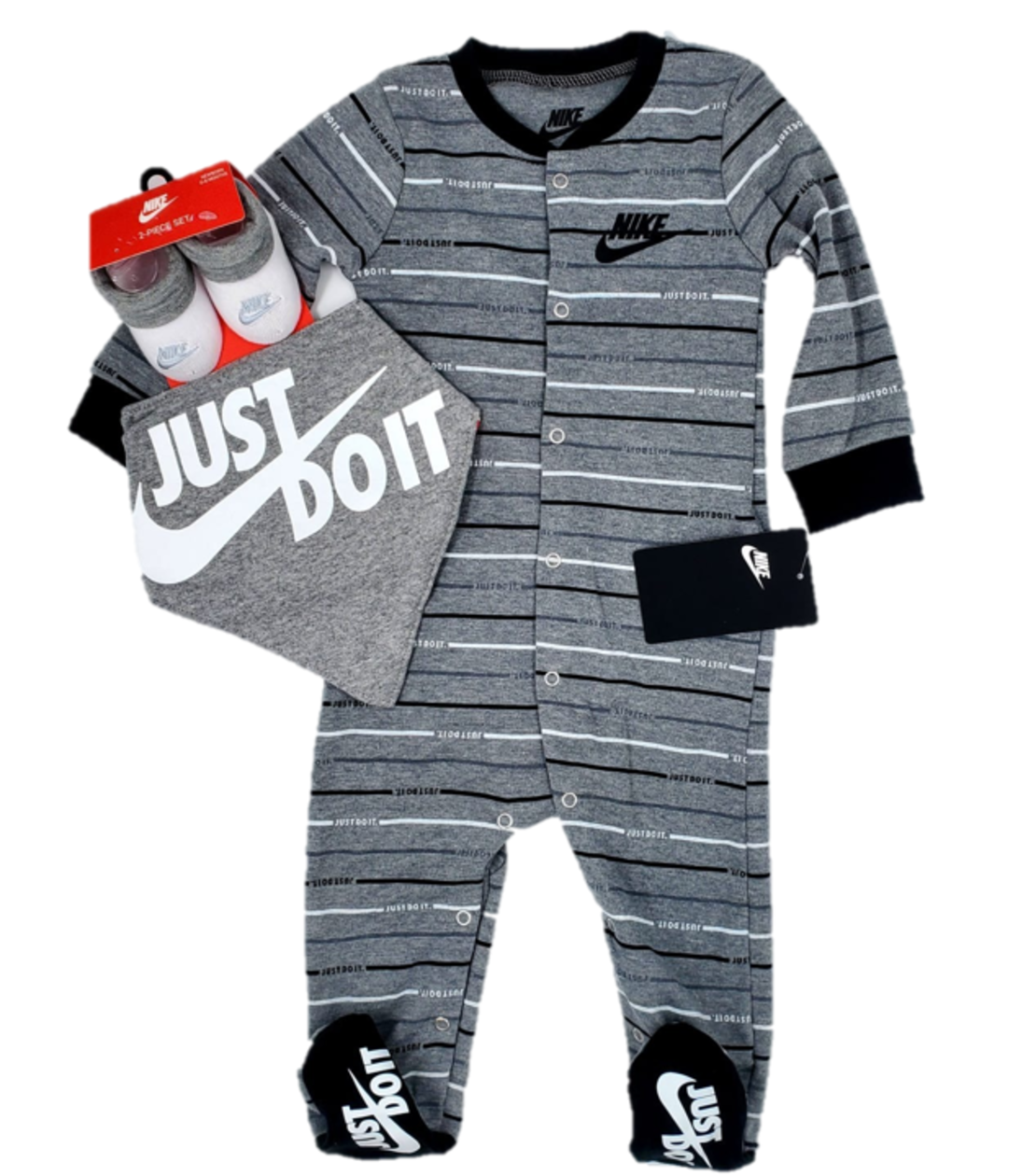 אוברול NIKE בייבי אפור כהה פסים דקים