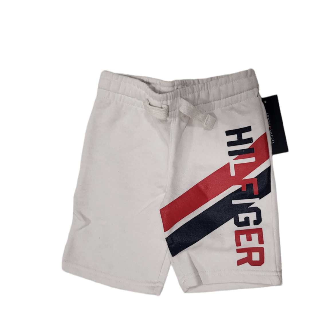 מכנס Tommy hilfiger לבן כיתוב לאורך שני פסים