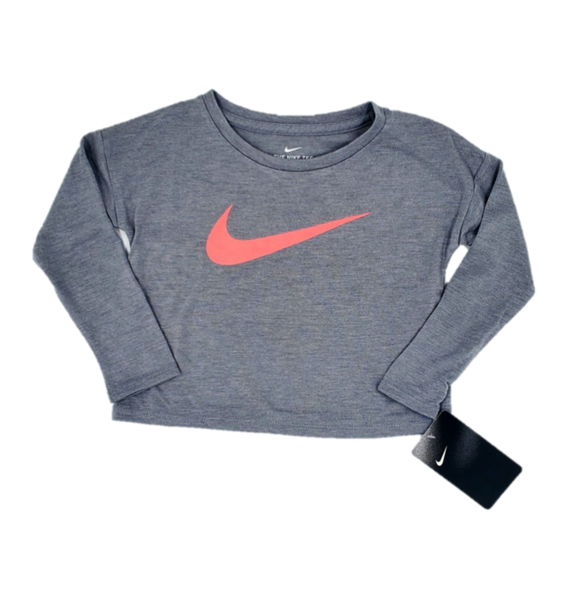 חולצת מעבר NIKE אפורה וי ורוד מקדימה AWSOME מאחור