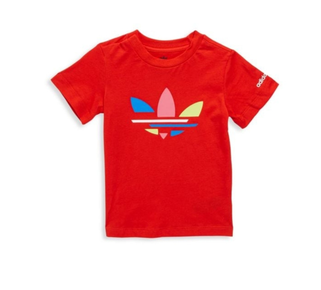 חולצת adidas קלאסית בייבי אדומה לוגו צבעוני מקדימה