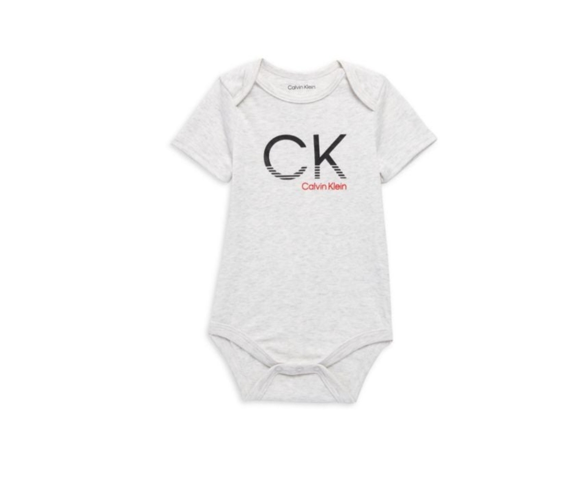 סט 3 חלקים Calvin klein בייבי אפור לבן פסים מכנס שחור