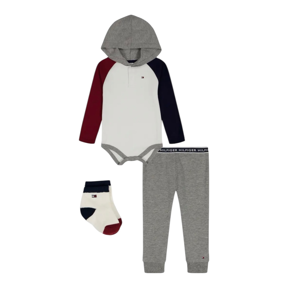 חליפת מכנס TOMMY HILFIGER קפוצון אפור וגרביים תואמות