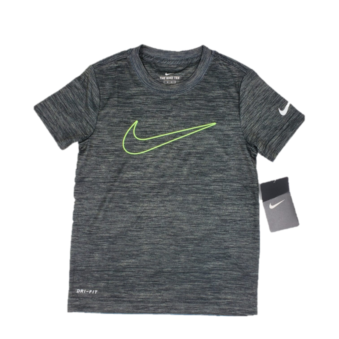 חולצת nike אפור עכבר דרייפיט וי זוהר במרכז