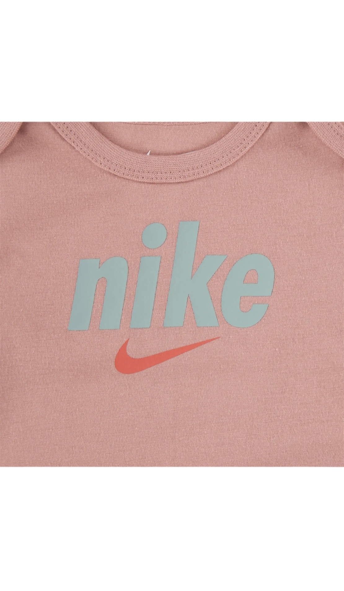 חליפת מכנס NIKE בייבי בגד גוף אפרסק מכנס חיתול תואם לוגו לאורכו