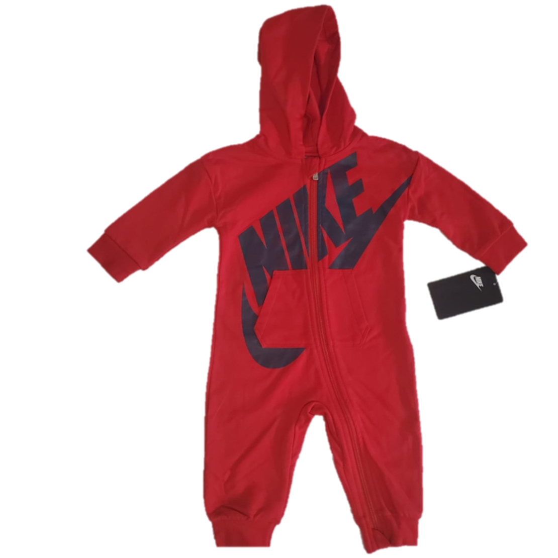 אוברול NIKE קפוצ'ון אדום כיתוב כחול כהה