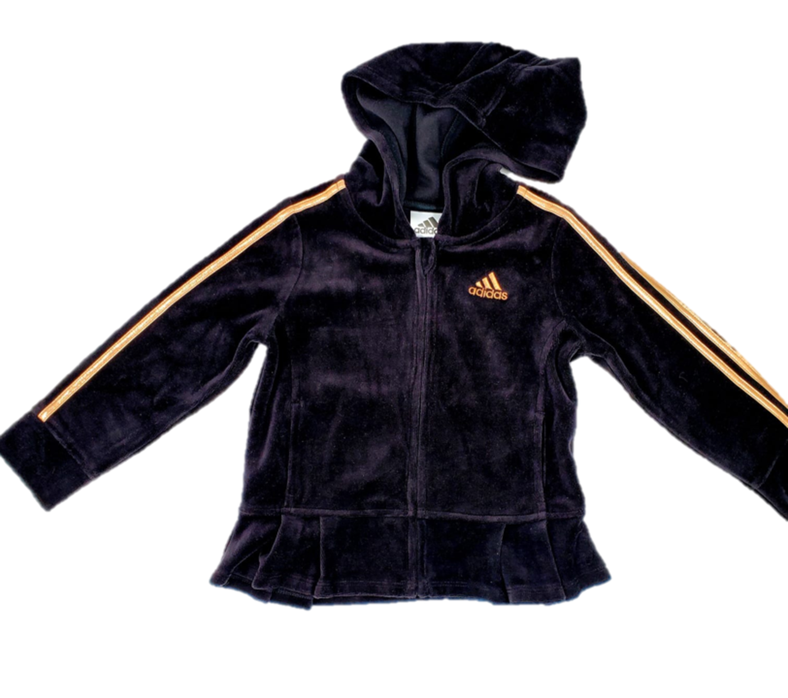 חליפת מכנס ADIDAS קטיפה שחורה מלמלה
