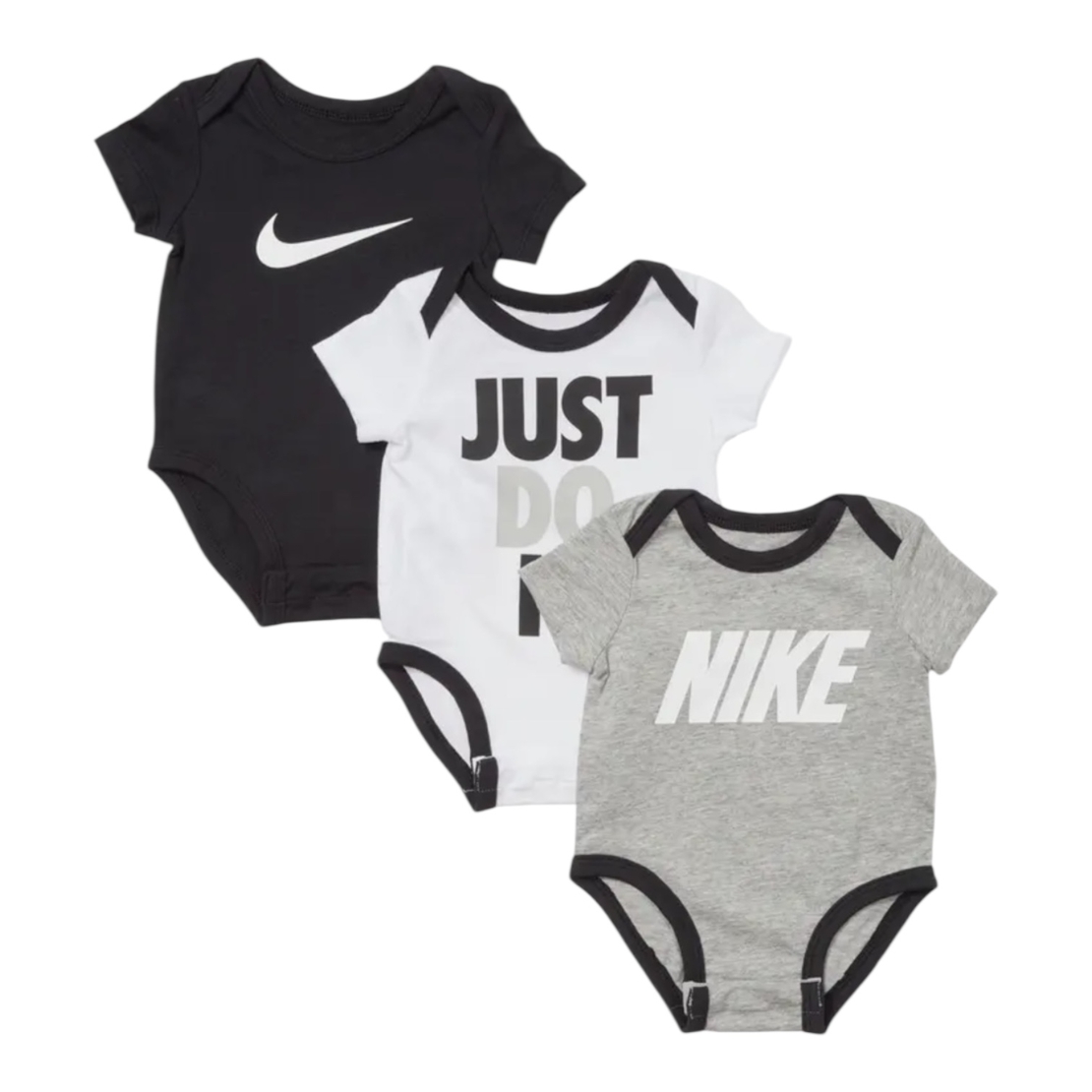 מארז 3 בגדי גוף NIKE שרוול קצר אפור לבן שחור