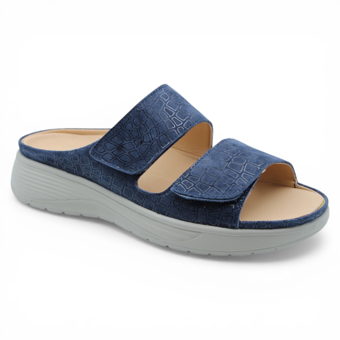 כפכף נוחות נשלף אורטופדי לנשים מעור נובוק G-Comfort S-8622 ג'ינס