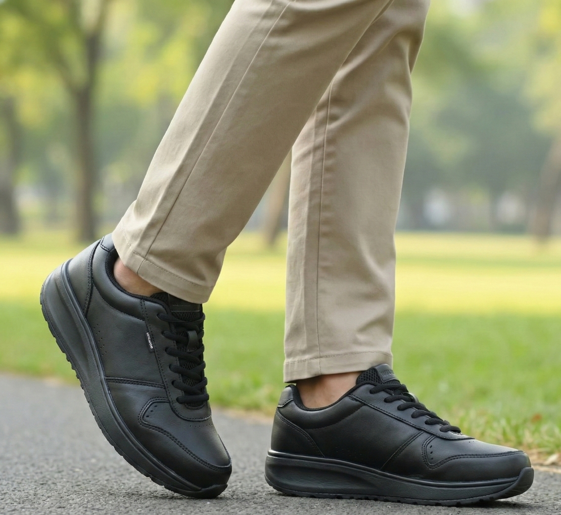 WIlWoc נעל הליכה אורטופדית לגברים ונשים שחור קלאסי101